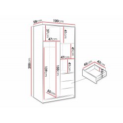 Bali Lux D2 + Nadstawka gardróbszekrény