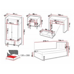 Mossa Iii + Led hálószoba garnitúra