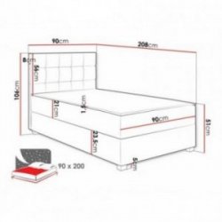Lind 120X200 + Topper M kontinentális ágy